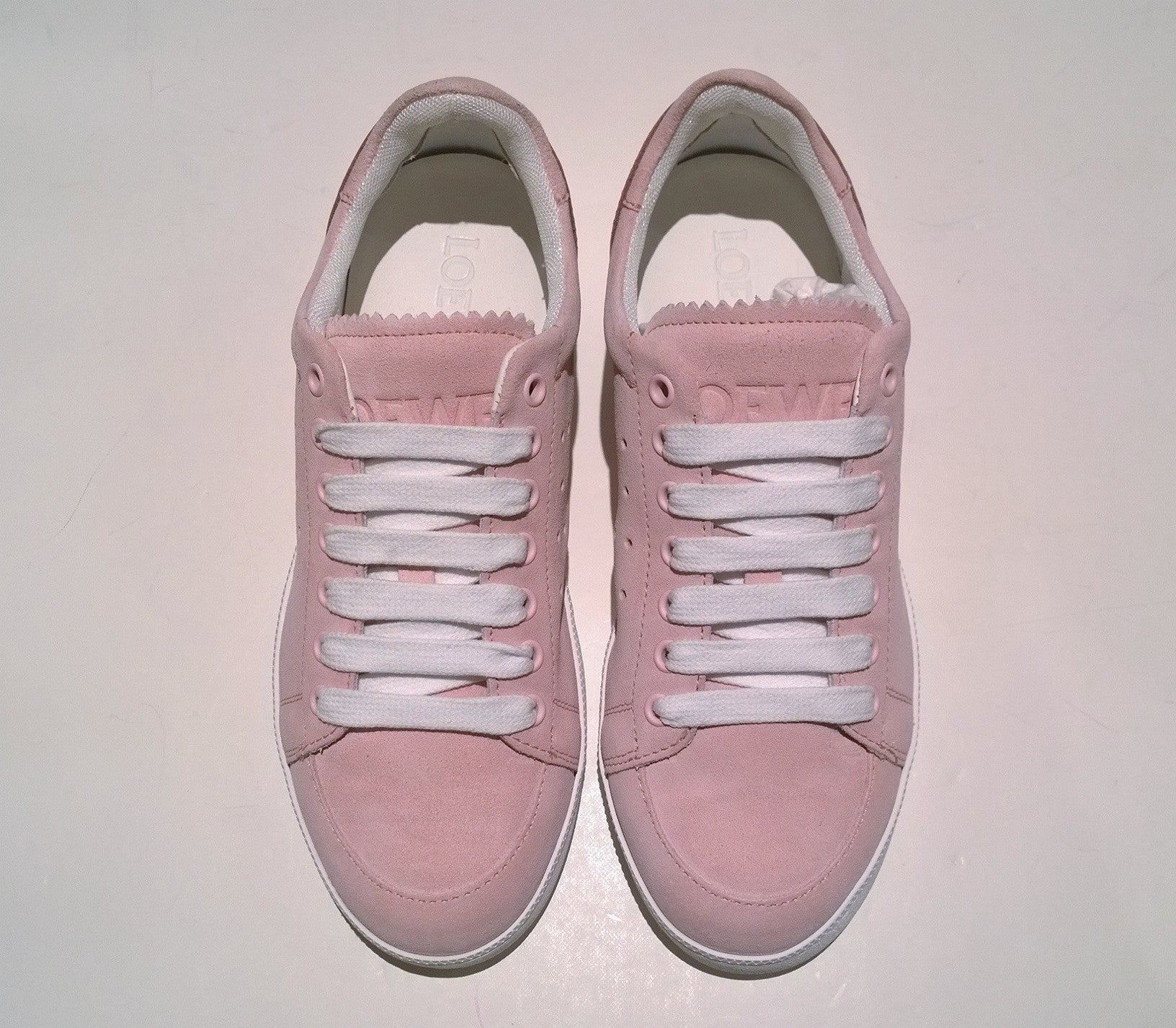 Loewe Soft Sneakers for Women - Light Pink Suede Casual Shoes | Comfortable Walking Sneakers for Everyday Wear, Travel & Outfits