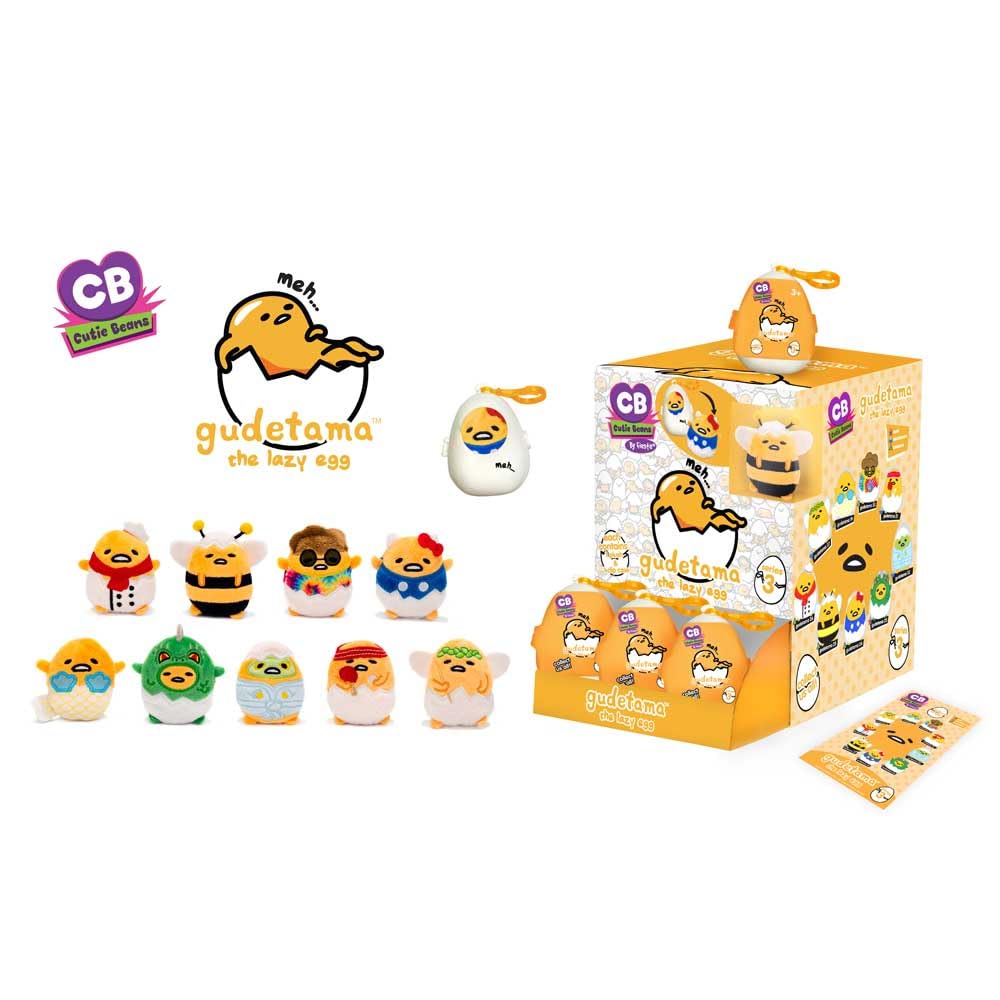 **Gudetama Mini Mystery Plush Egg Toy - Cute Clip-On Stuffed Egg Plushie, Series 3 | Kawaii Desk Decor, Bag Charm, Gift for Anime Fans**
