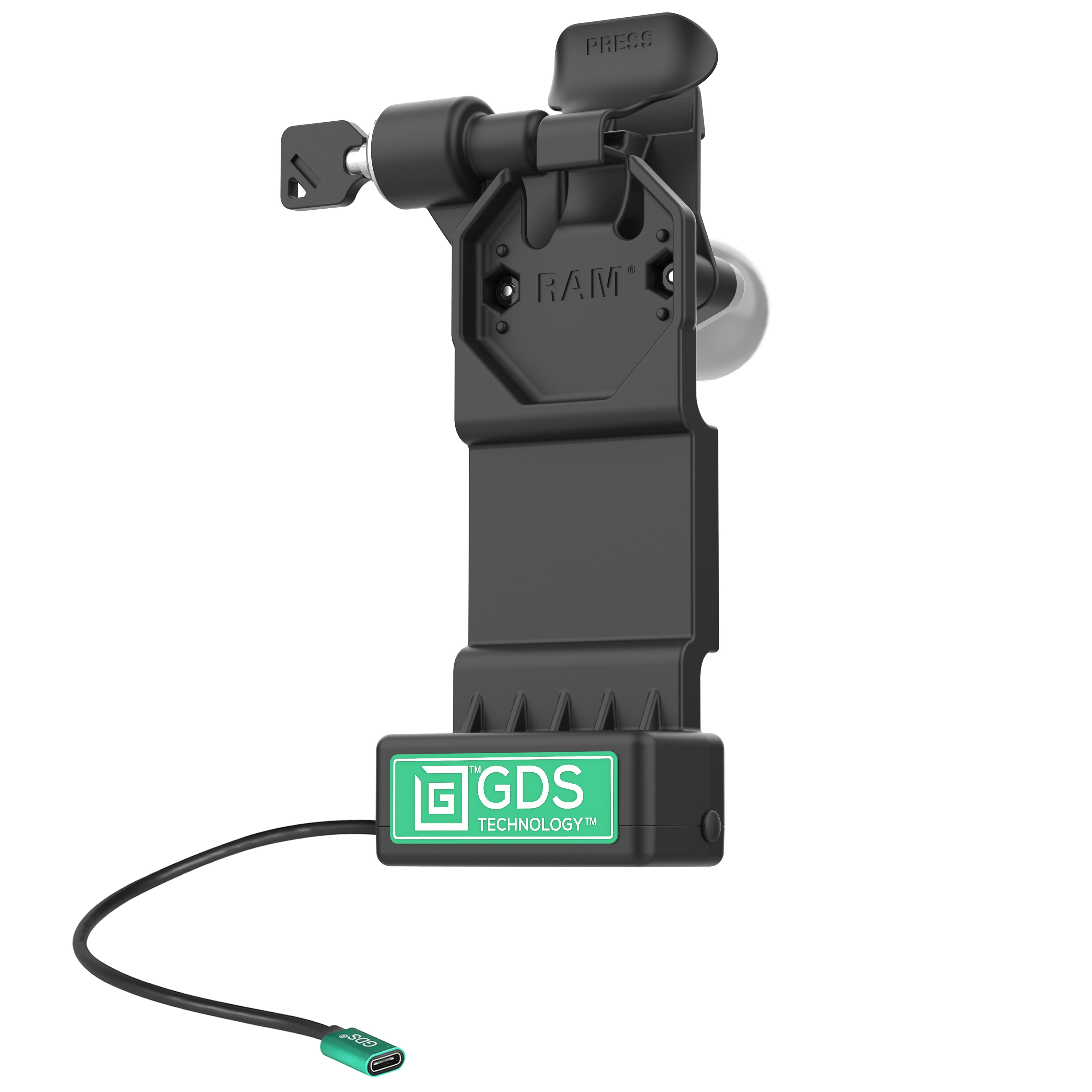 GDS® Uni Conn™ Left Locking Powered Dock (RAM GDS DOCKLL U1CPU) - Secure Charging Station for Laptops & Mobile Devices - Perfect for Office, Home & Remote Work Setup