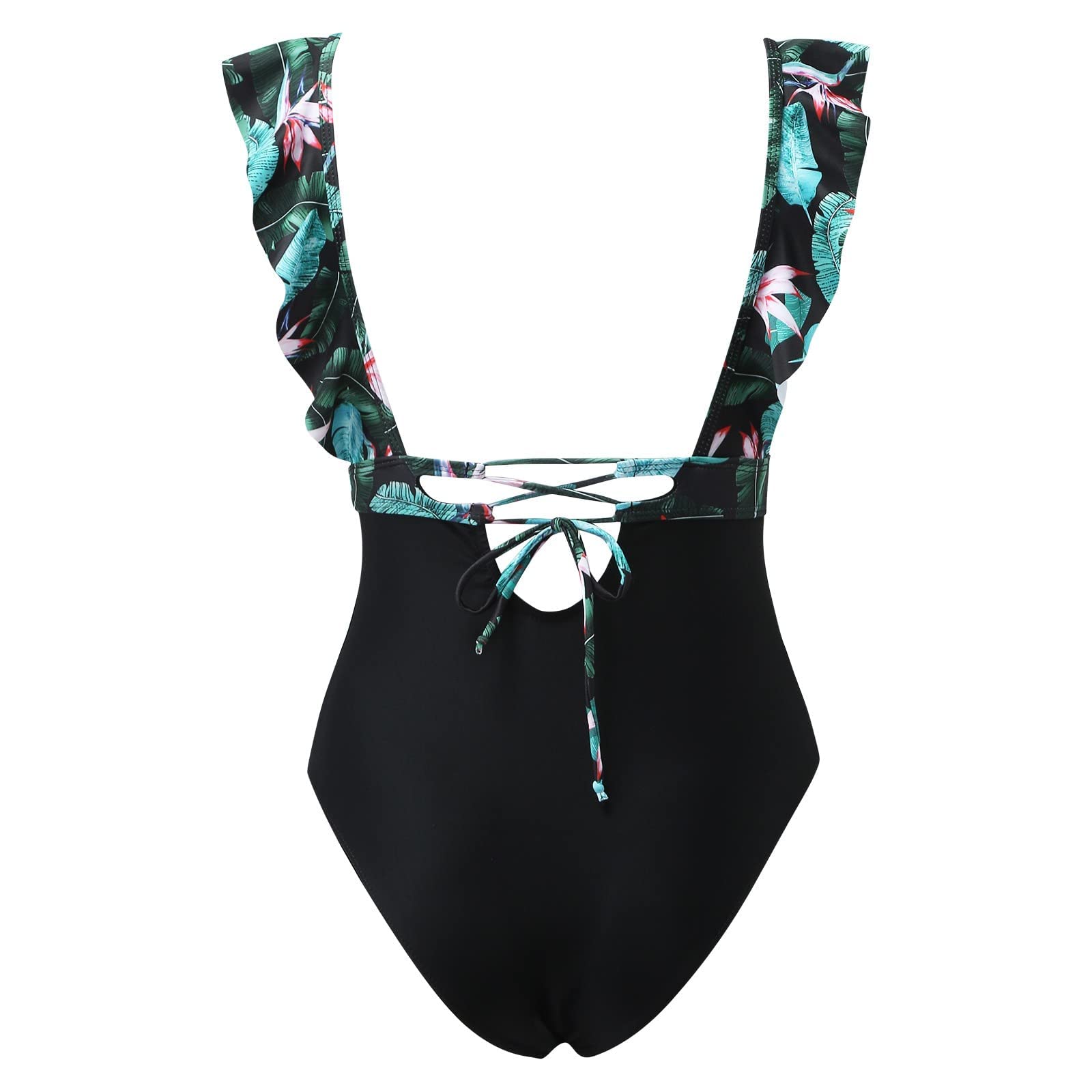Women's One Piece Swimsuits - Digital Printing Deep V Neck Slim High Waist Bathing Suit | Sexy Summer Beachwear for Pool, Vacation & Water Sports