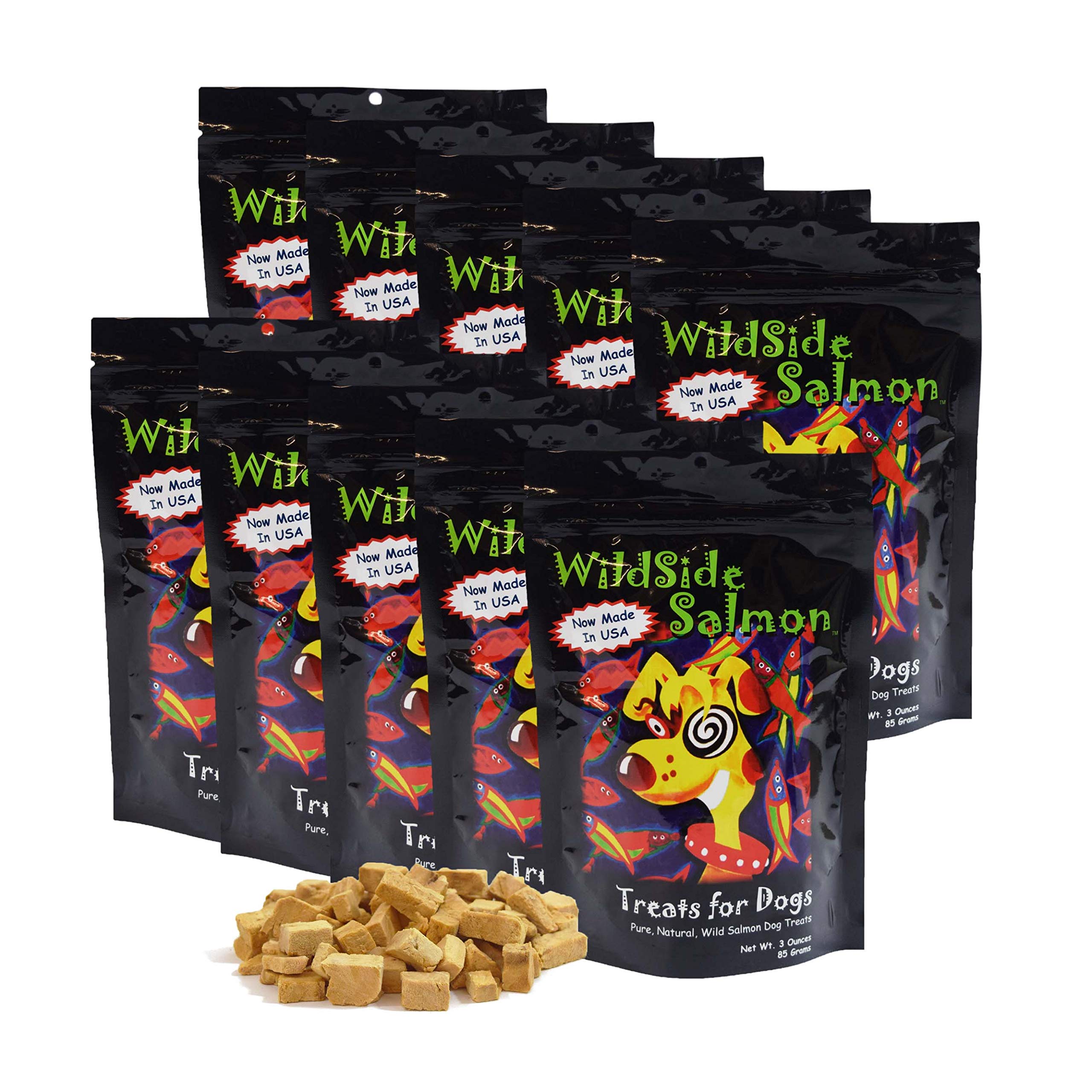 Premium Wild Alaskan Freeze-Dried Salmon Dog Treats - All Natural, Grain-Free, High-Protein Training Snacks for Dogs - 3oz Pack of 10 - Perfect for Reward Training & Outdoor Adventures