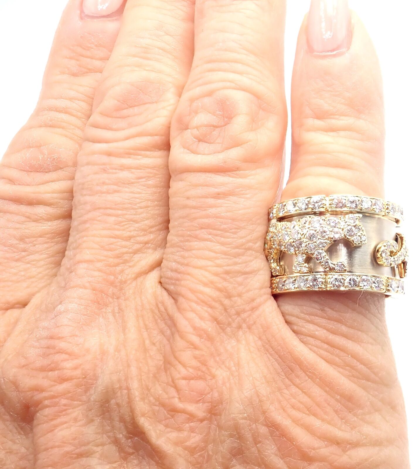 Cartier Panthère Mahango 18k Yellow & White Gold Diamond Ring for Women - Luxury Wedding, Engagement & Anniversary Jewelry Gift