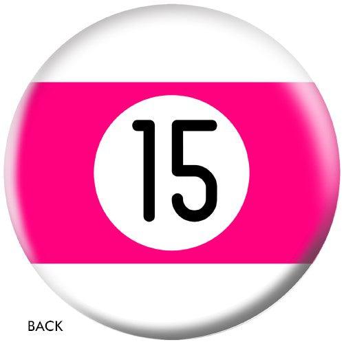 OnTheBallBowling Pink Stripe 15lb Bowling Ball - Professional Billiards & Bowling Accessory for League Play, Practice & Casual Games