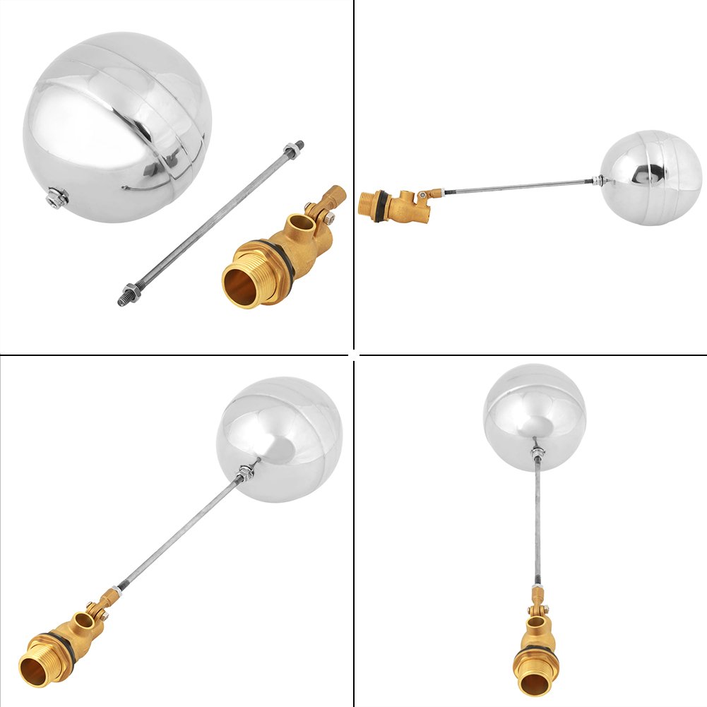 Adjustable Stainless Steel Water Float Valve Assembly for Water and Oil Tanks, Pools, and Irrigation Systems
