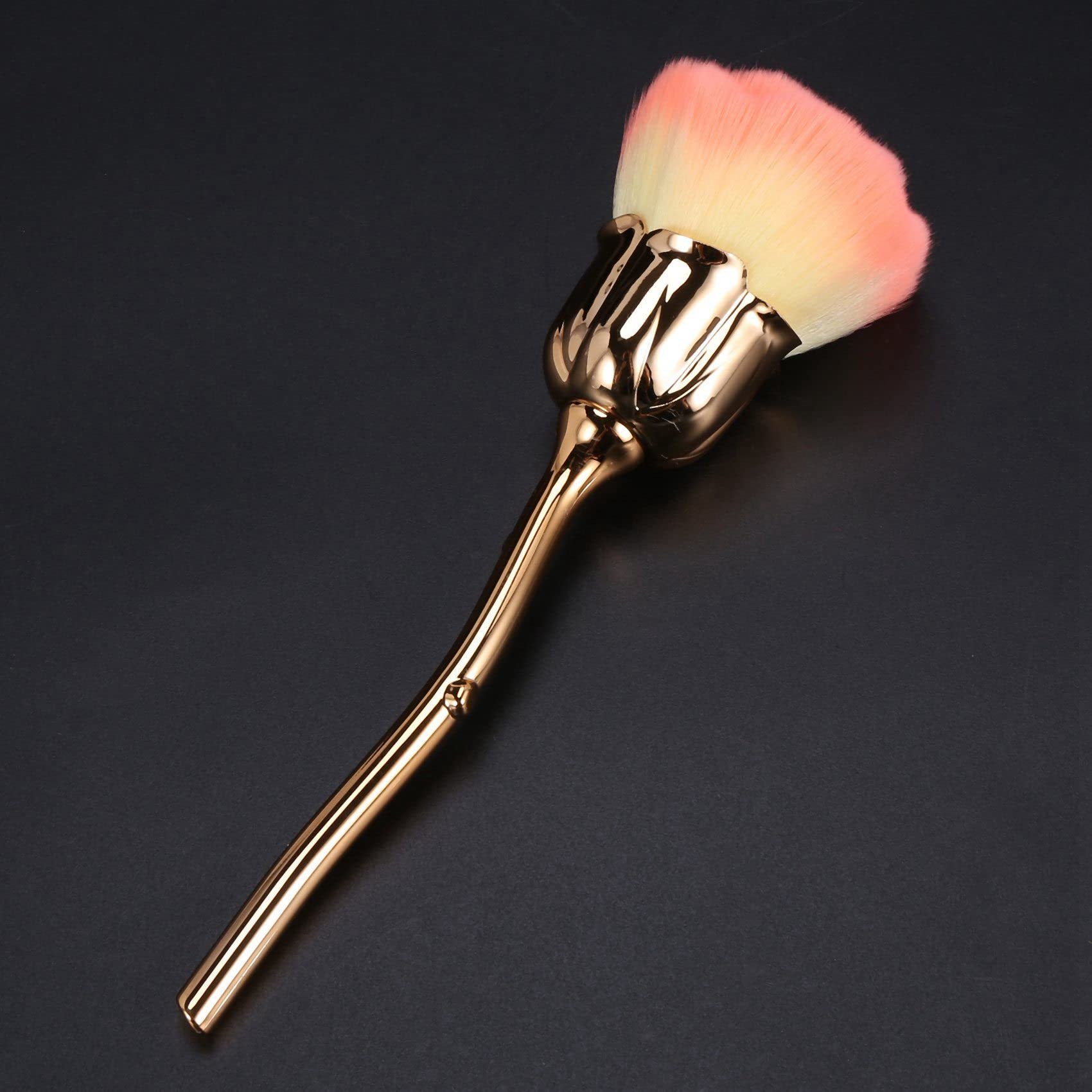 Premium Nail Dust Brush - Soft Pink Cleaning Brush for Nail Art, Manicure & Makeup (Gold Handle) | Perfect for Salon, Home & Professional Use