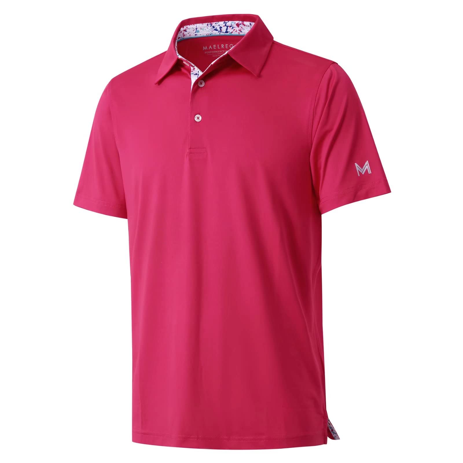 Men's Short Sleeve Polo Shirts - Breathable Dry Fit Performance Golf Shirts with Collar - Stylish Casual Solid Color Tees for Work, Golf & Outdoor Activities