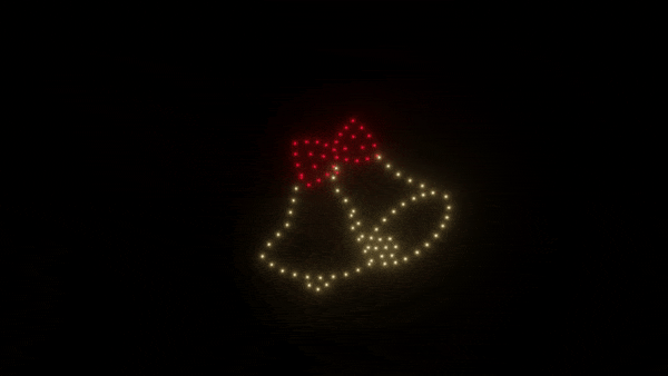 100 Drones with Jingle Bells Animation - Stunning Christmas Light Show for Holiday Events & Outdoor Displays