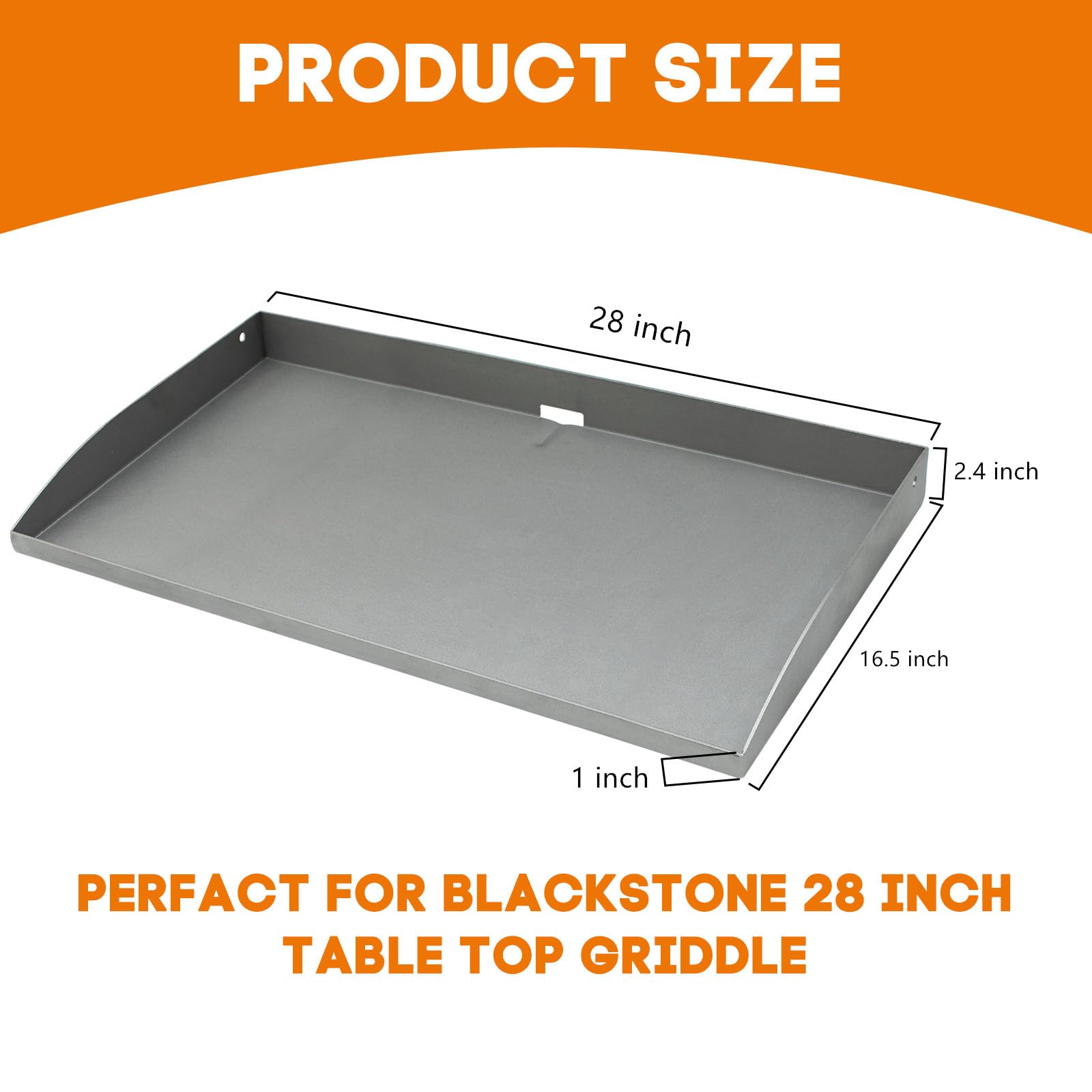 Blackstone 28 Inch Griddle Replacement Top - Compatible with 1517, 1883, 1853 Models - Gas Grill Replacement Parts with Rear Grease System - Perfect for Outdoor Cooking, Camping, and Backyard BBQs