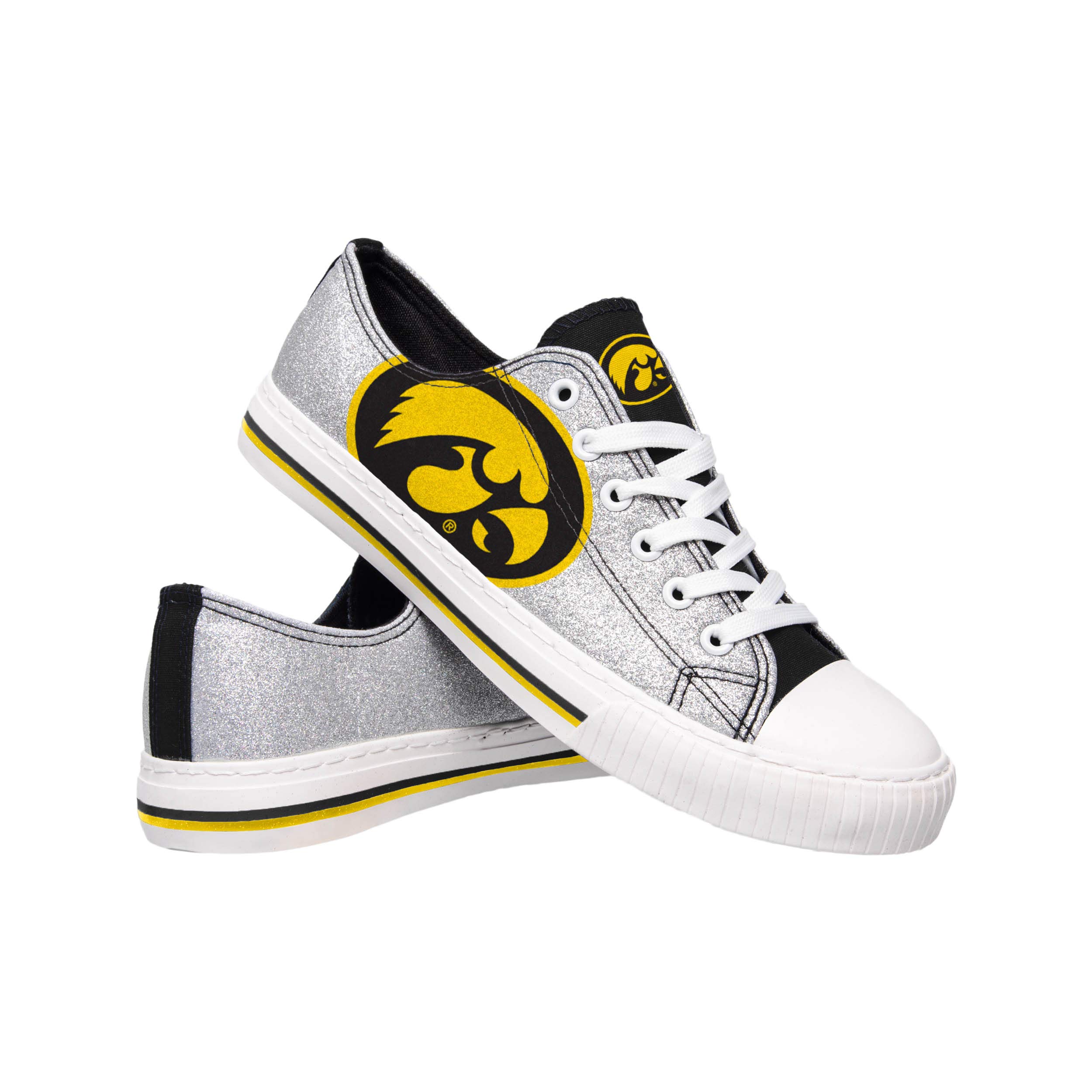 FOCO Women's NCAA College Low Top Sneakers - Big Logo Canvas Shoes for Casual Wear, Campus Style & Everyday Comfort