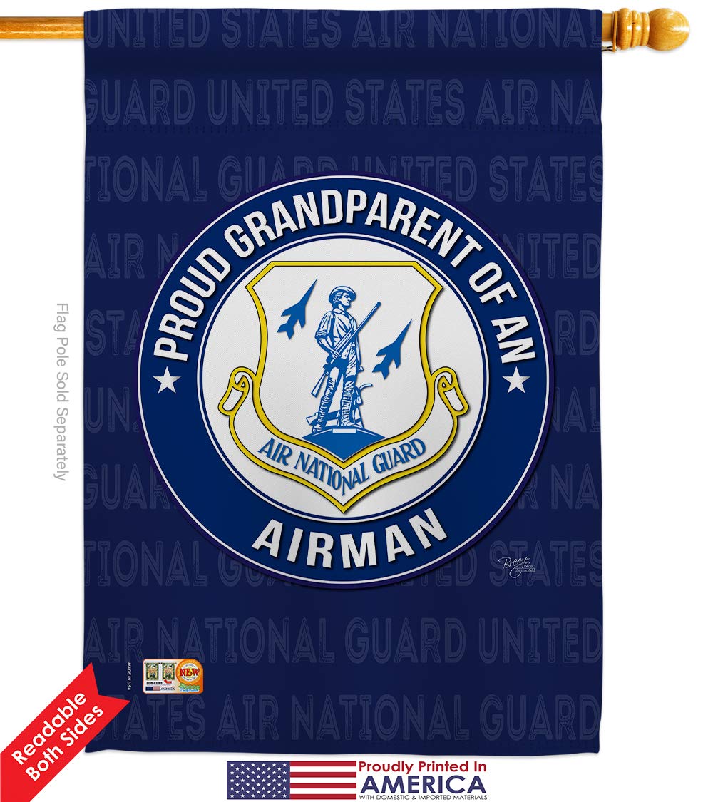 Official National Guard Air Force Proud Grandparent Garden Flag Kit - Double-Sided 28x40 Inch Military Yard Banner for Veterans & Retirees | Perfect for Armed Forces Day, Memorial Day & Patriotic Home Decor