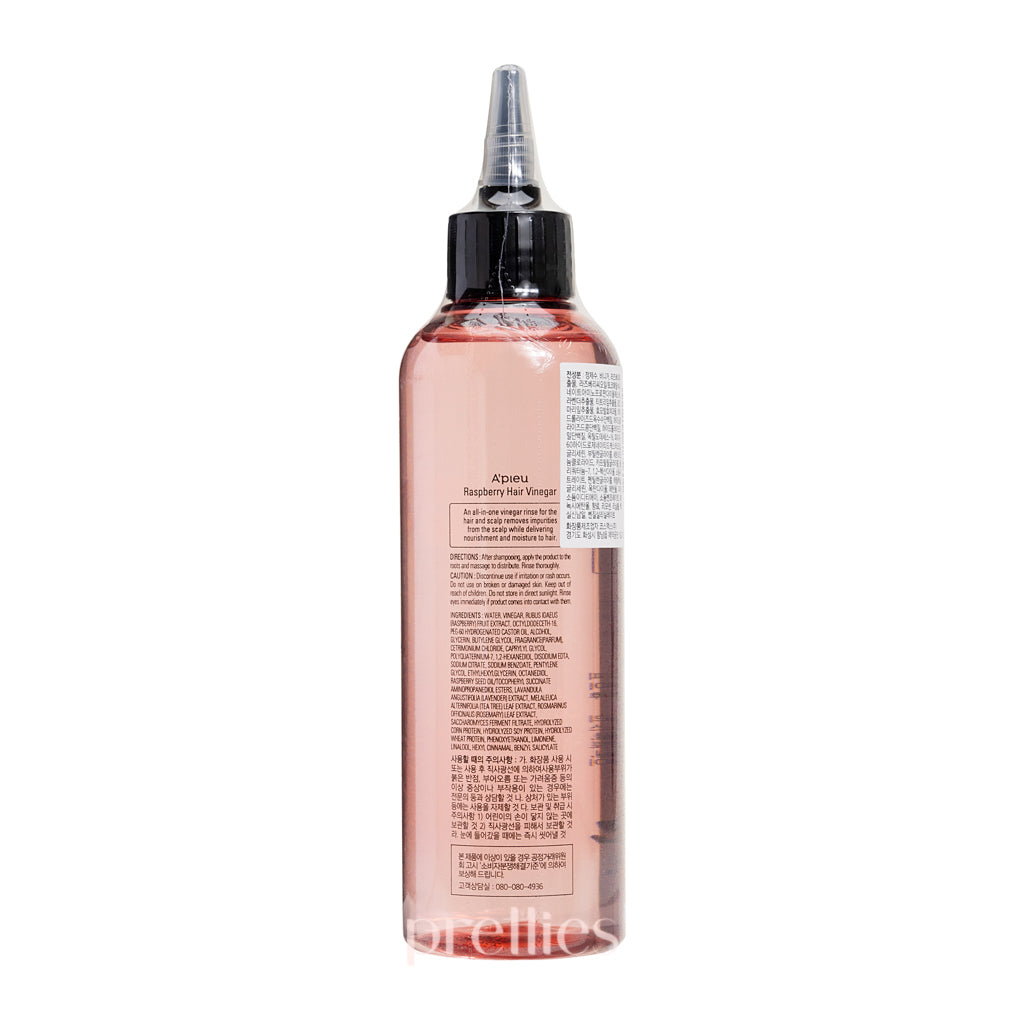 A'pieu Raspberry Hair Vinegar 200ml - Natural Hair Rinse for Shine & Scalp Care | Perfect for Damaged Hair & Daily Hair Care Routine