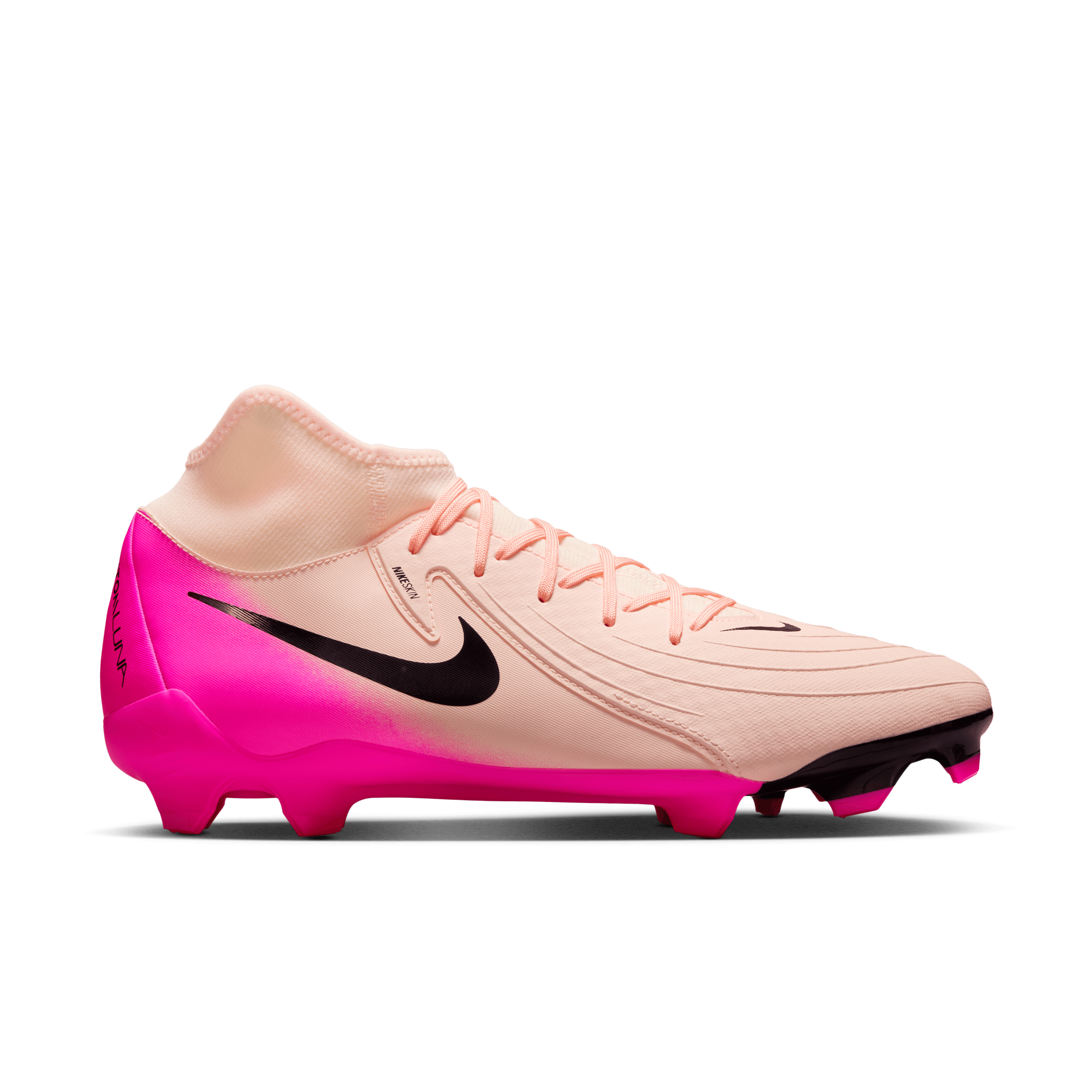 Nike Phantom Luna 2 Academy FG/MG Soccer Cleats for Women & Men - Crimson Tint/Black/Pink Blast - Firm Ground & Multi-Ground Football Boots - Perfect for Training, Matches & Outdoor Sports