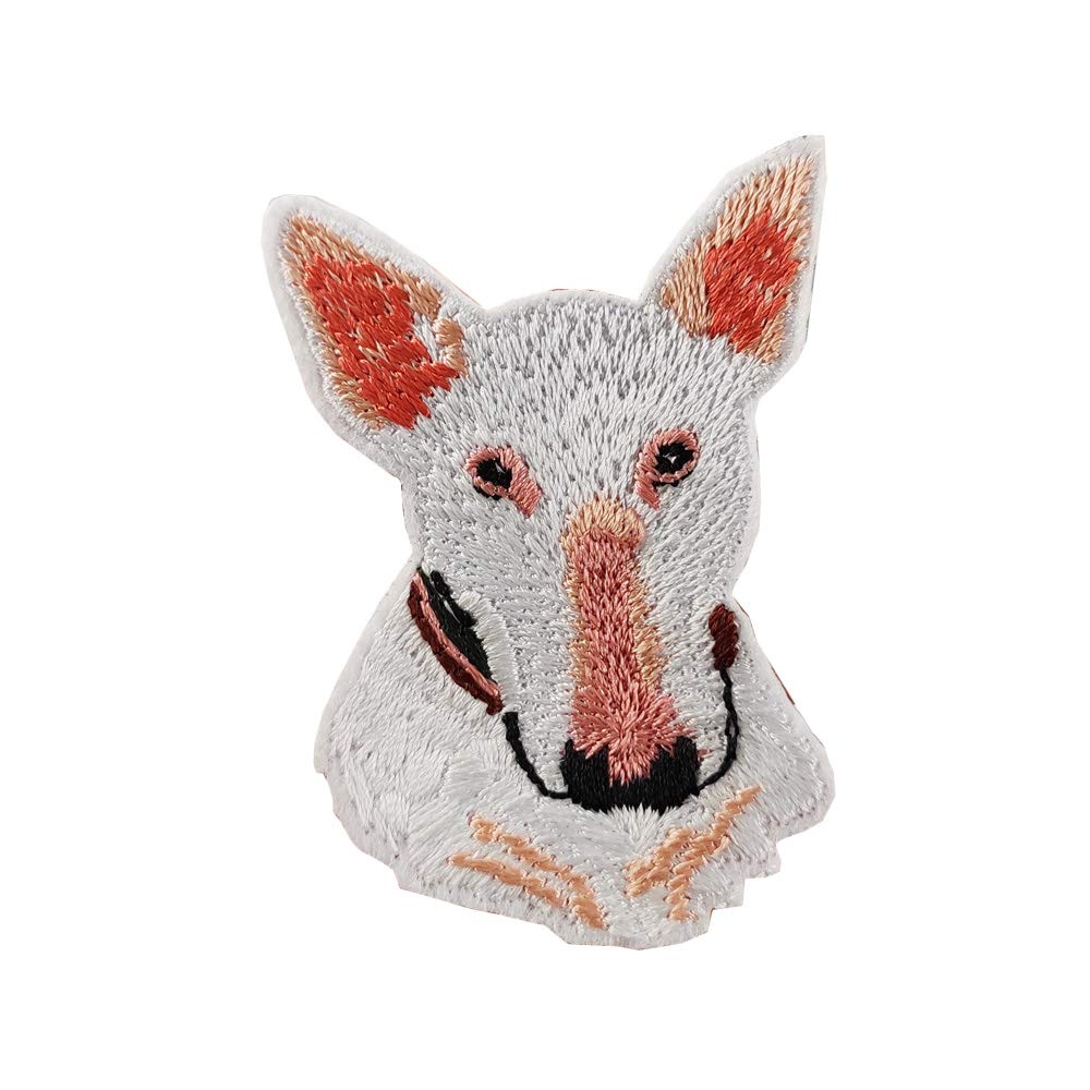 Cute Bull Terrier Dog Embroidered Iron-On Patch - Perfect Gift for Dog Lovers, Dog Dad & Dog Mom - Great for Jackets, Backpacks & DIY Crafts