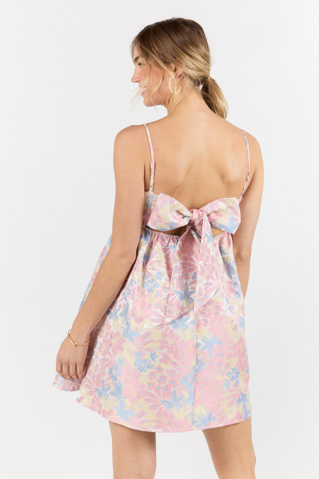 April Showers Multi Jacquard Printed Mini Dress - Floral Summer Dress for Women, Party & Beach Wear, Casual Day Outfit