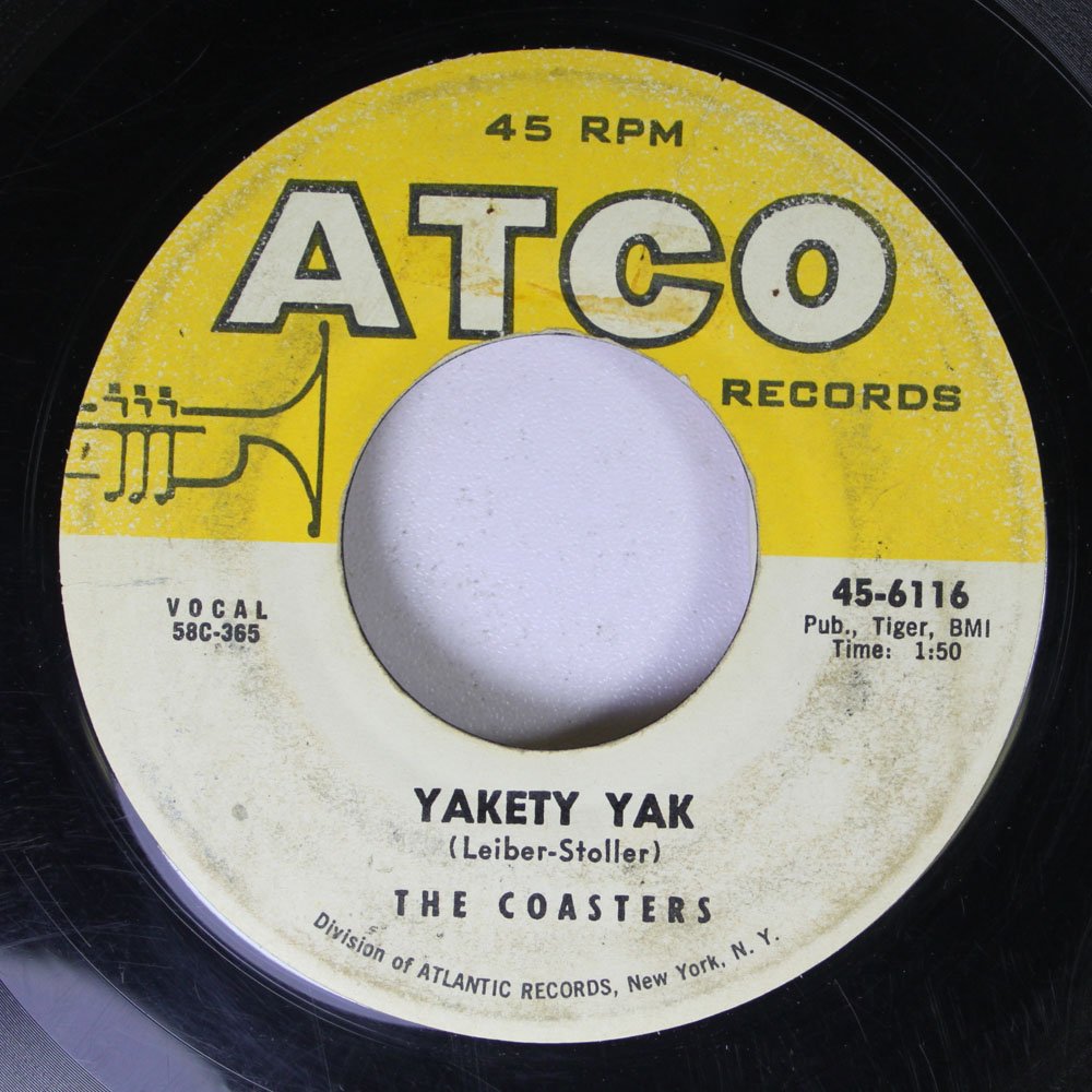 45 RPM Vinyl Record Coasters - Yakety Yak / Zing! Went The Strings Of My Heart - Unique Music Lover Gift for Home Bar, Man Cave & Retro Decor