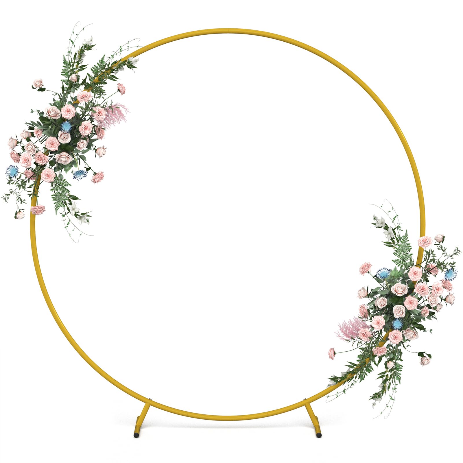 Gold 6.6FT Round Balloon Arch Stand - Metal Circle Backdrop Stand for Wedding Decorations, Birthday Parties, Baby Showers & Anniversary Events - Perfect for Indoor/Outdoor Celebrations & Photo Backdrops