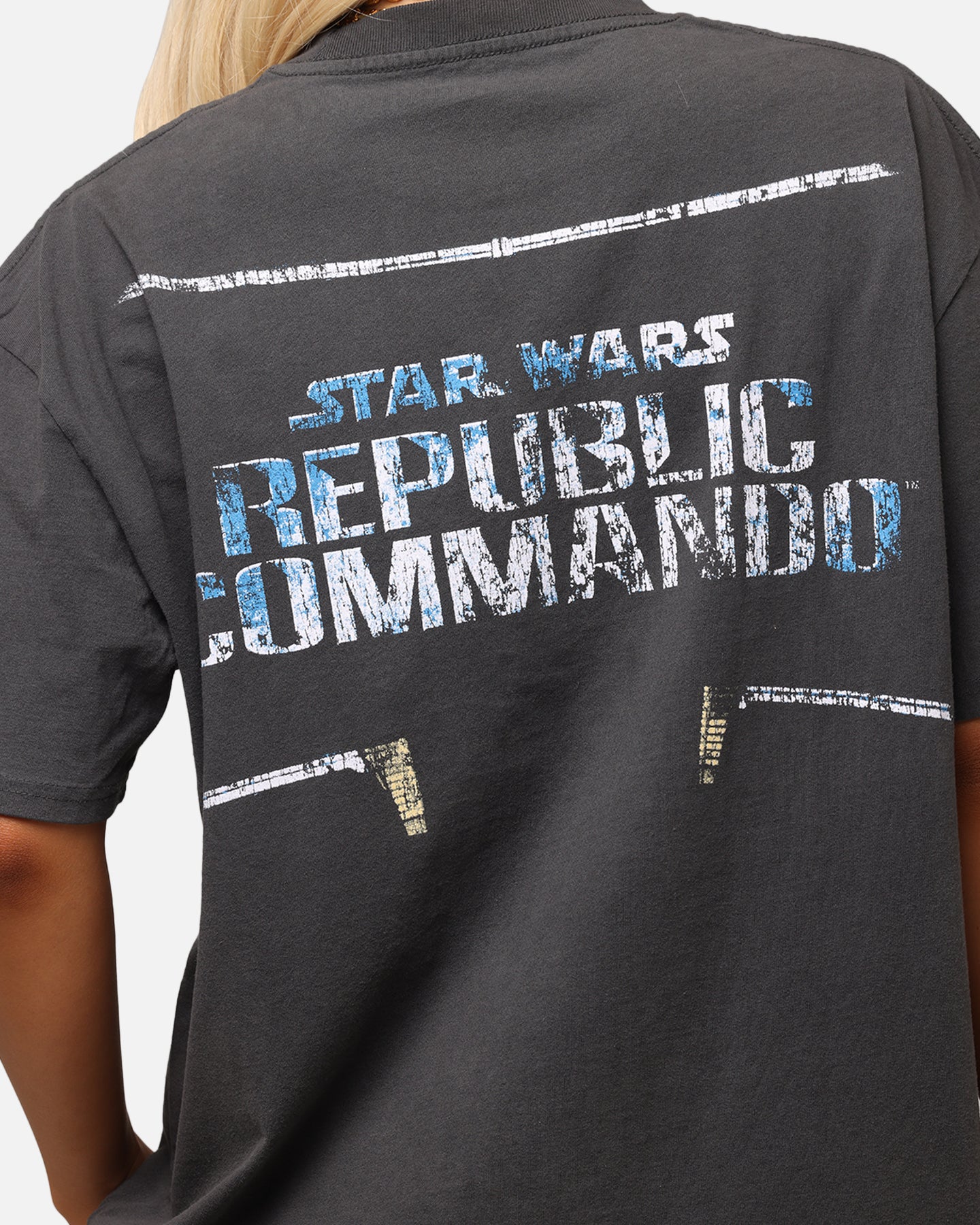 Star Wars Battlefront Republic Commando Heavy T-Shirt - Vintage Black Wash Cotton Tee for Men - Perfect for Cosplay, Gaming & Star Wars Fan Events