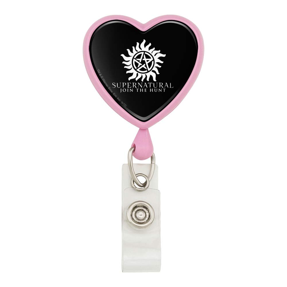 Supernatural Anti-Possession Symbol Heart Lanyard - Retractable ID Badge Holder for Work, School & Conventions | Stylish Neck Strap for Keys & Cards