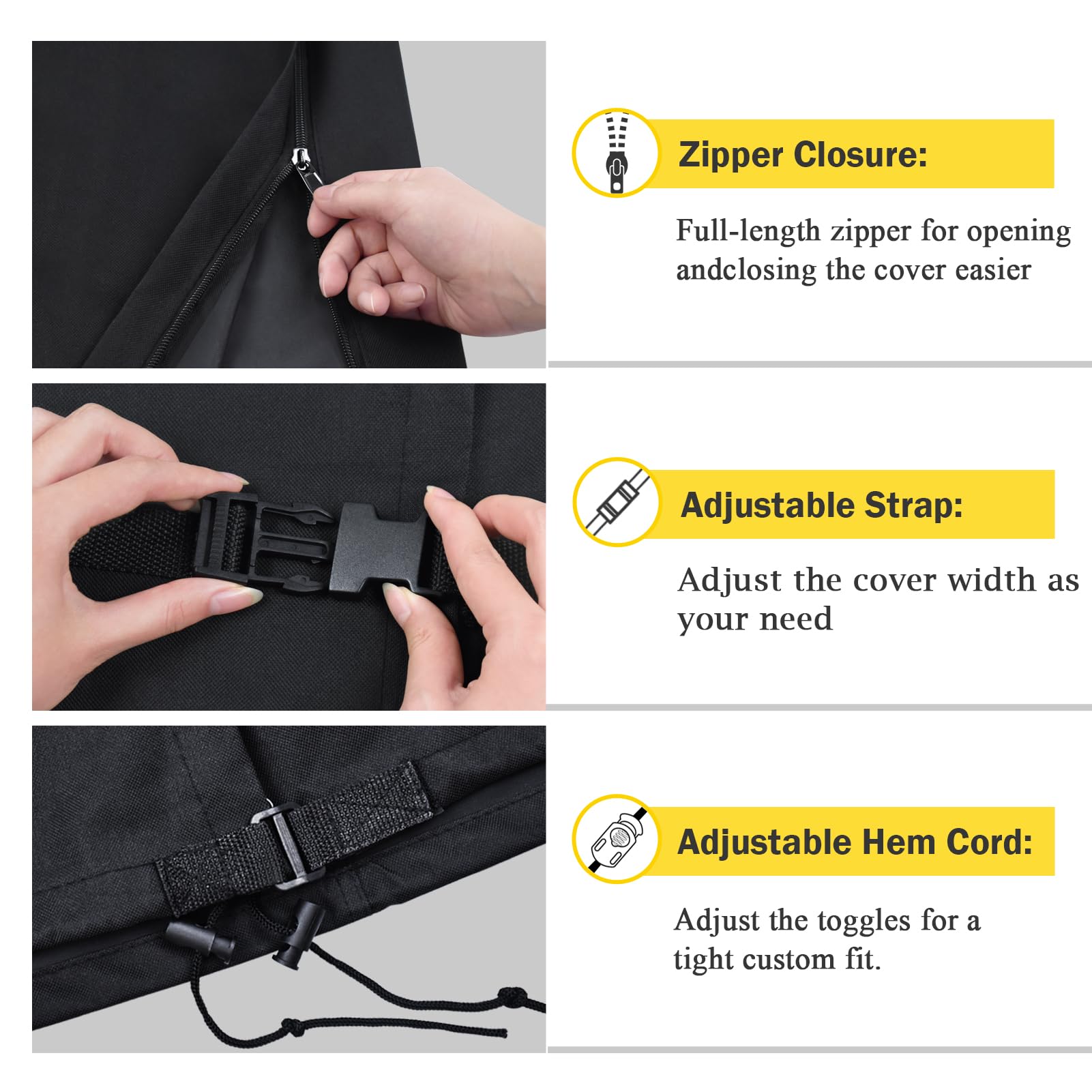 Waterproof 600D Oxford Umbrella Cover for 7-10ft Patio - Heavy Duty with Zipper for Outdoor Use
