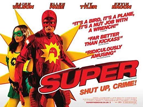 Super Movie Poster Print 63x47 Inches - Rainn Wilson, Ellen Page, Liv Tyler Wall Decor for Home & Office | Giant Huge Designomite! 68032 Film Art for Living Room, Bedroom, Theater Room