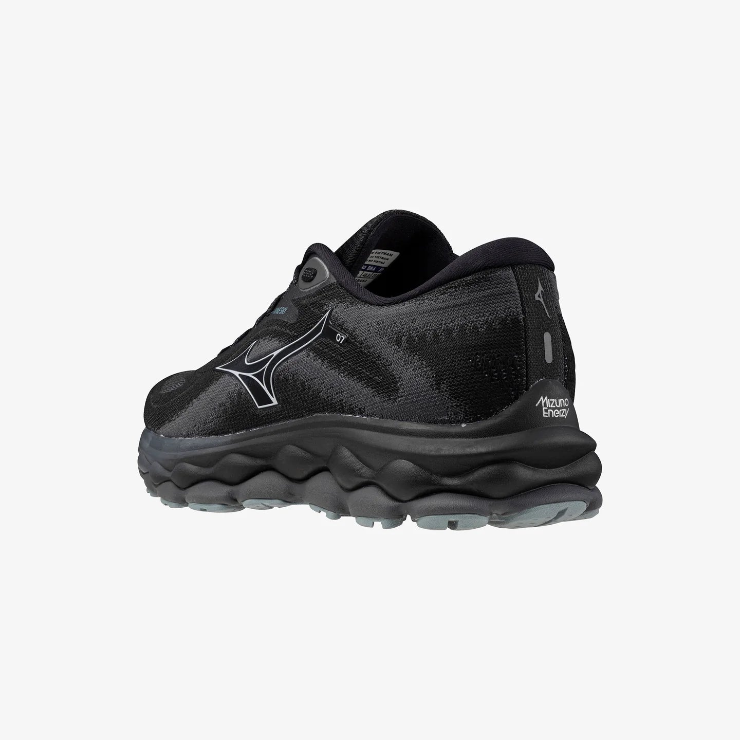 Mizuno Wave Sky 7 Running Shoes for Men - Wide 2E Size - Black/Nickel/Ebony | Comfortable Cushioned Sneakers for Jogging, Training & Marathon Running