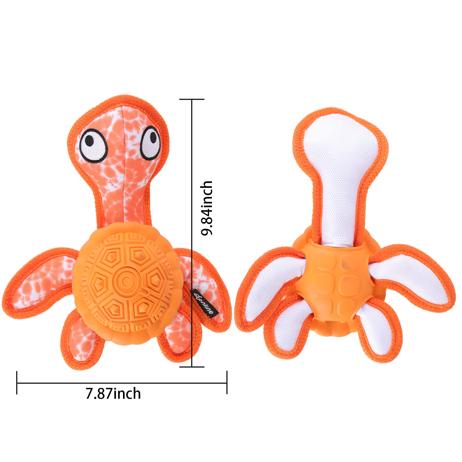Durable Rubber Dog Chew Toys for Puppies - Turtle Shaped Teething Toy with 2 Tennis Balls (Orange) | Perfect for Aggressive Chewers, Puppy Teething Relief & Interactive Playtime
