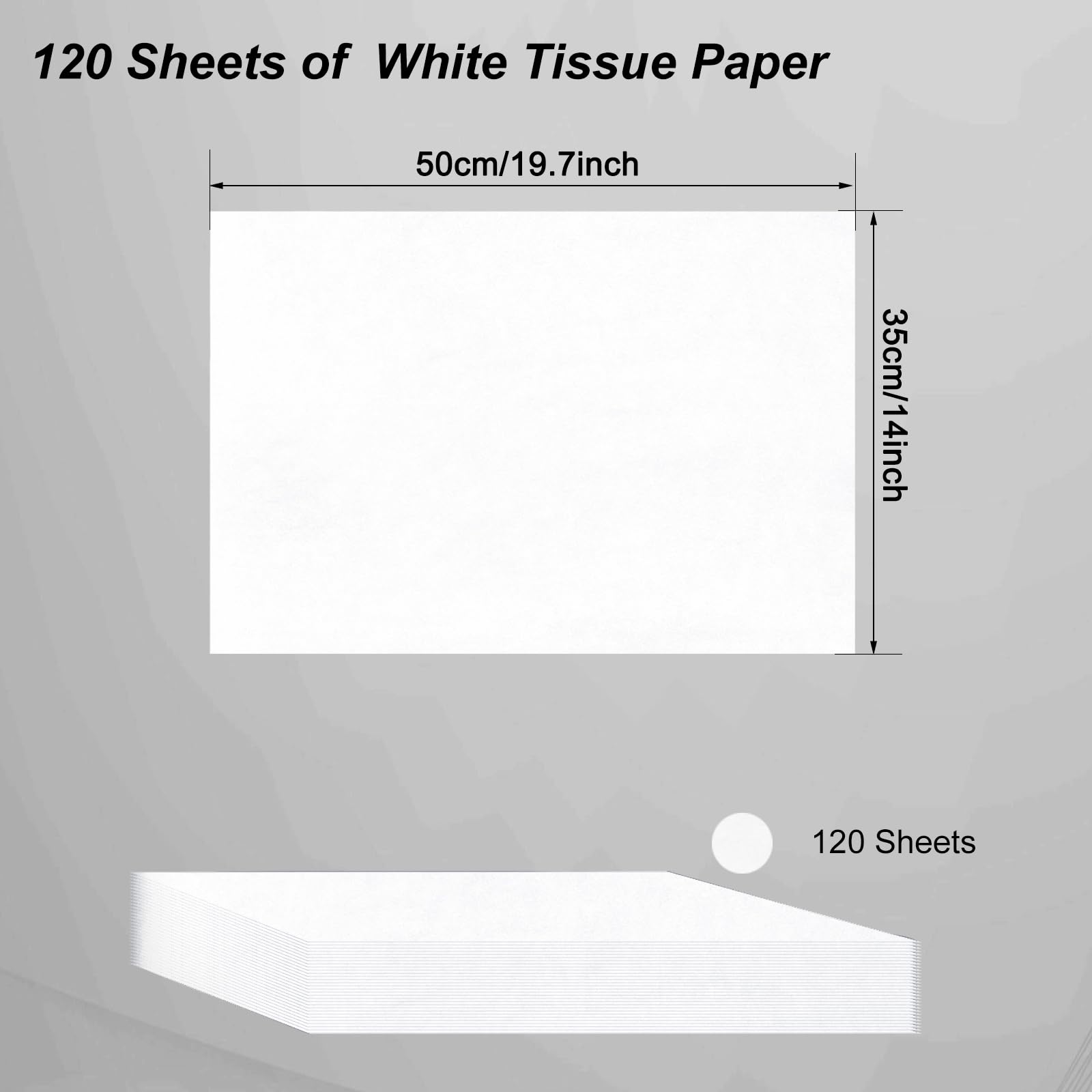 Artdly White Tissue Paper Bulk Pack - 120 Sheets 14x20 Inches for Gift Wrapping, Crafts, Party Decorations | Perfect for Birthday, Wedding, Festival & DIY Projects | Premium Wrapping Tissue for Bags, Gifts & Home Decor
