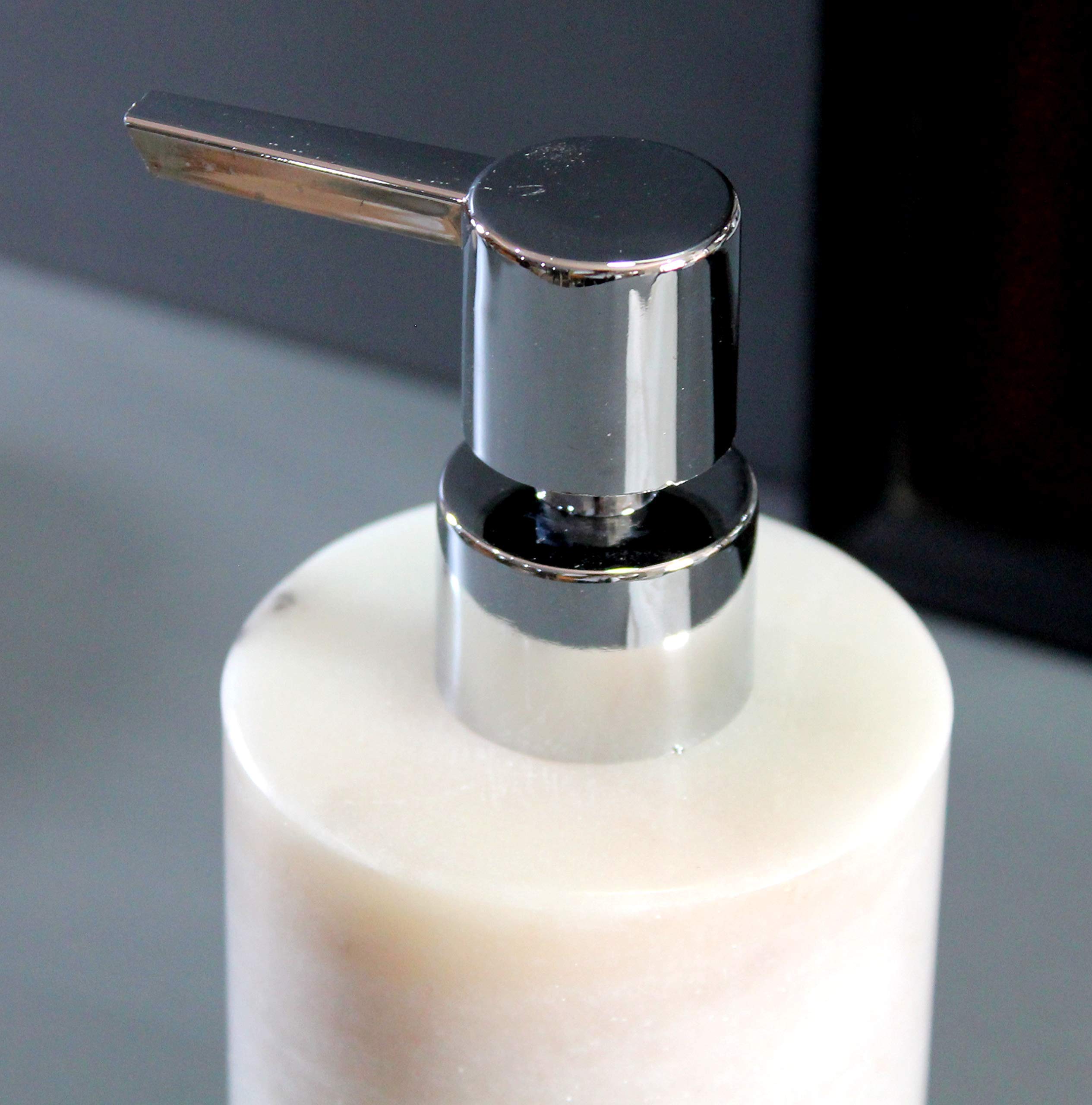 KLEO Top 10 Christmas Soap & Lotion Dispenser Set - Genuine White Indian Marble Luxury Bathroom Accessories for Home - Perfect for Holiday Gifts, Spa Bathrooms & Upscale Home Decor