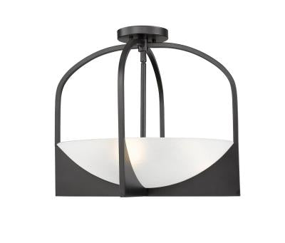 Molly 4-Light Semi Flush Mount Ceiling Light Fixture - Modern Farmhouse Lighting for Bedroom, Kitchen, Dining Room & Hallway