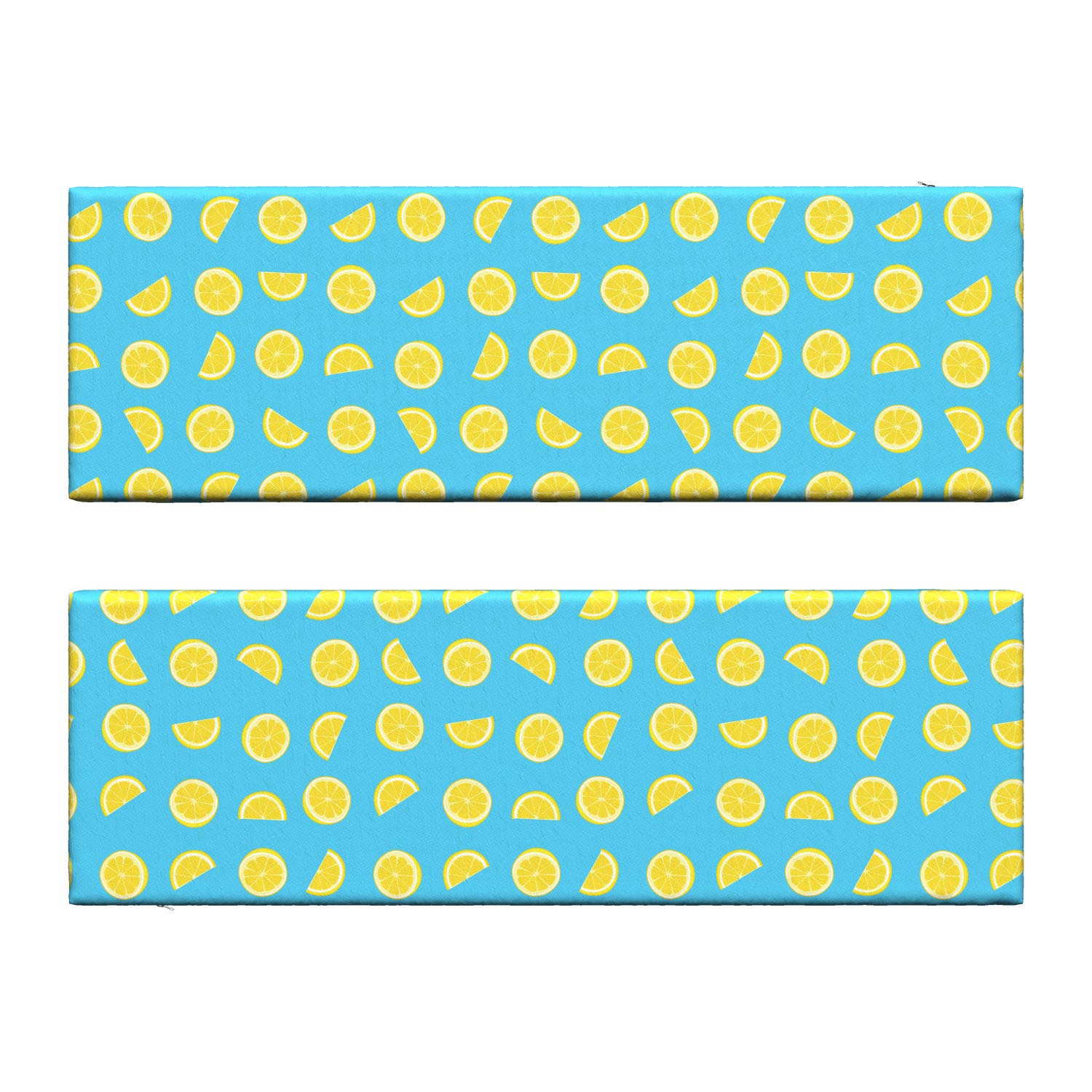 Ambesonne 2-Piece Yellow and Blue Bench Cushion Set - Fresh Lemon Slice Design, 45