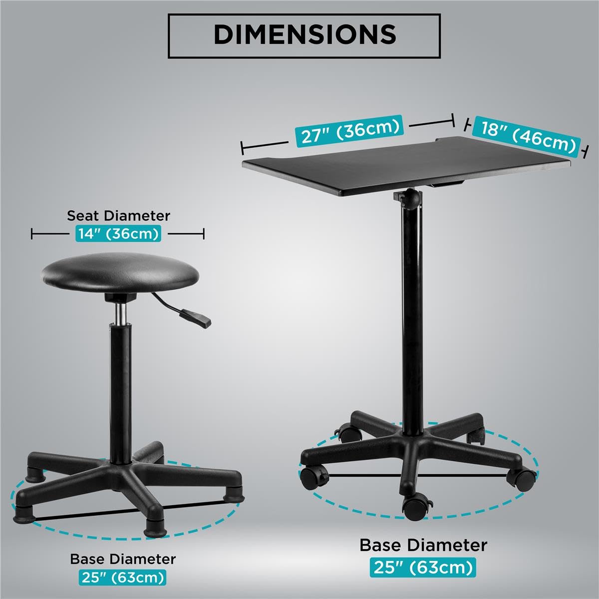 Flashpoint Photography Posing Table & Stool Kit - Adjustable Height (28-48