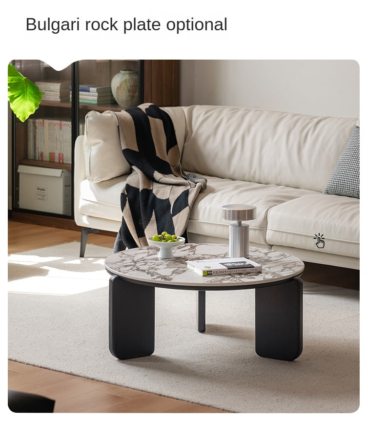 Solid Oak Wood Coffee Table with Slate Black Finish - Perfect for Living Room, Lounge, and Modern Home Decor