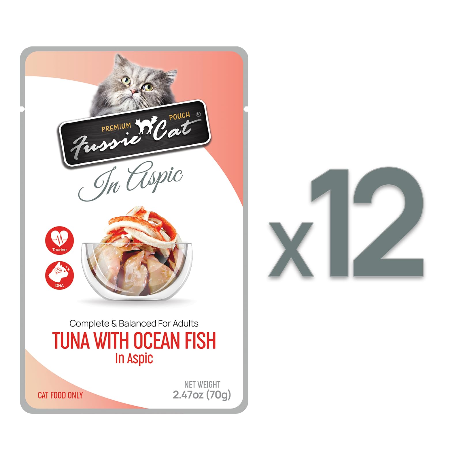 Premium Fussie Cat Tuna with Ocean Fish in Aspic - Grain-Free Wet Cat Food for Adult & Senior Cats - Perfect for Picky Eaters & Special Occasions