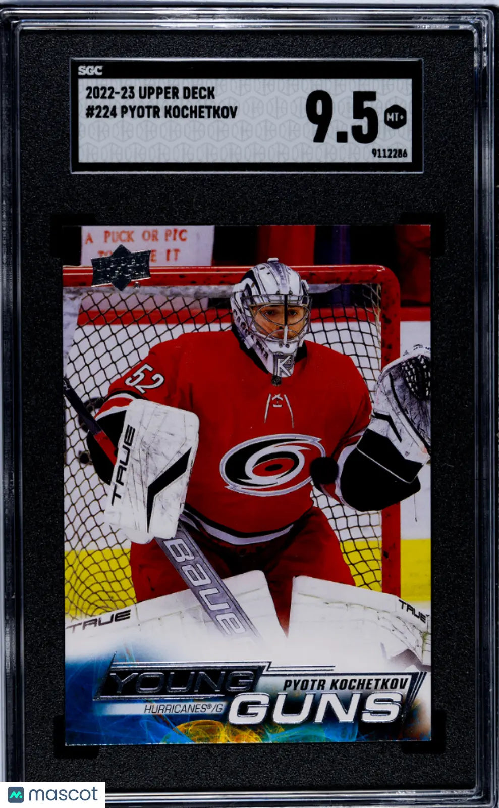 2022-23 Upper Deck Series 1 Hockey Pyotr Kochetkov Young Guns Rookie Card SGC 9.5 Gem Mint - Perfect for NHL Collectors & Hockey Fans Display
