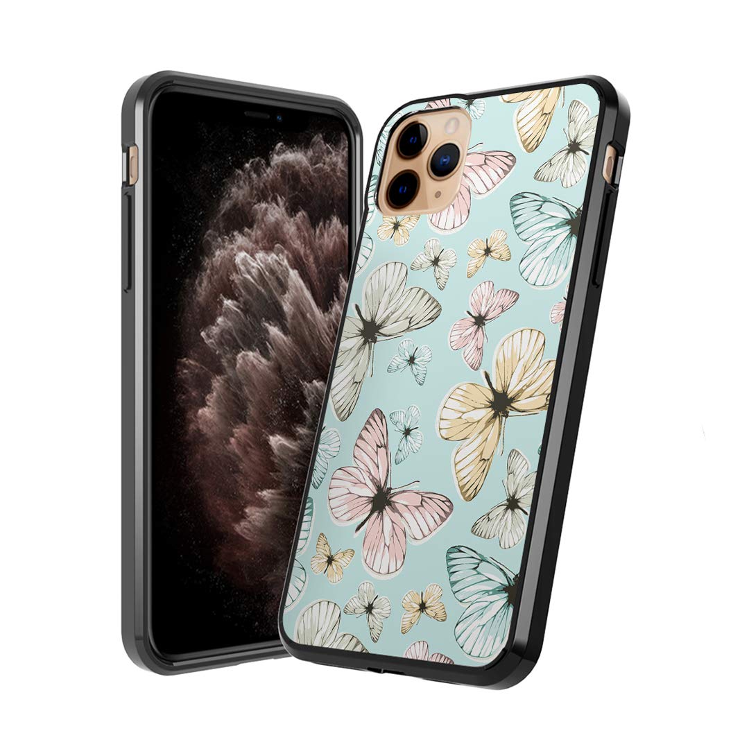 **Moriko Cute Fusion Gel Case for iPhone 11 Pro – Anti-Scratch, Slim & Soft Grip Protective Cover (5.8 Inch, Beautiful Butterfly Teal) – Perfect for Everyday Use, Travel & Style**