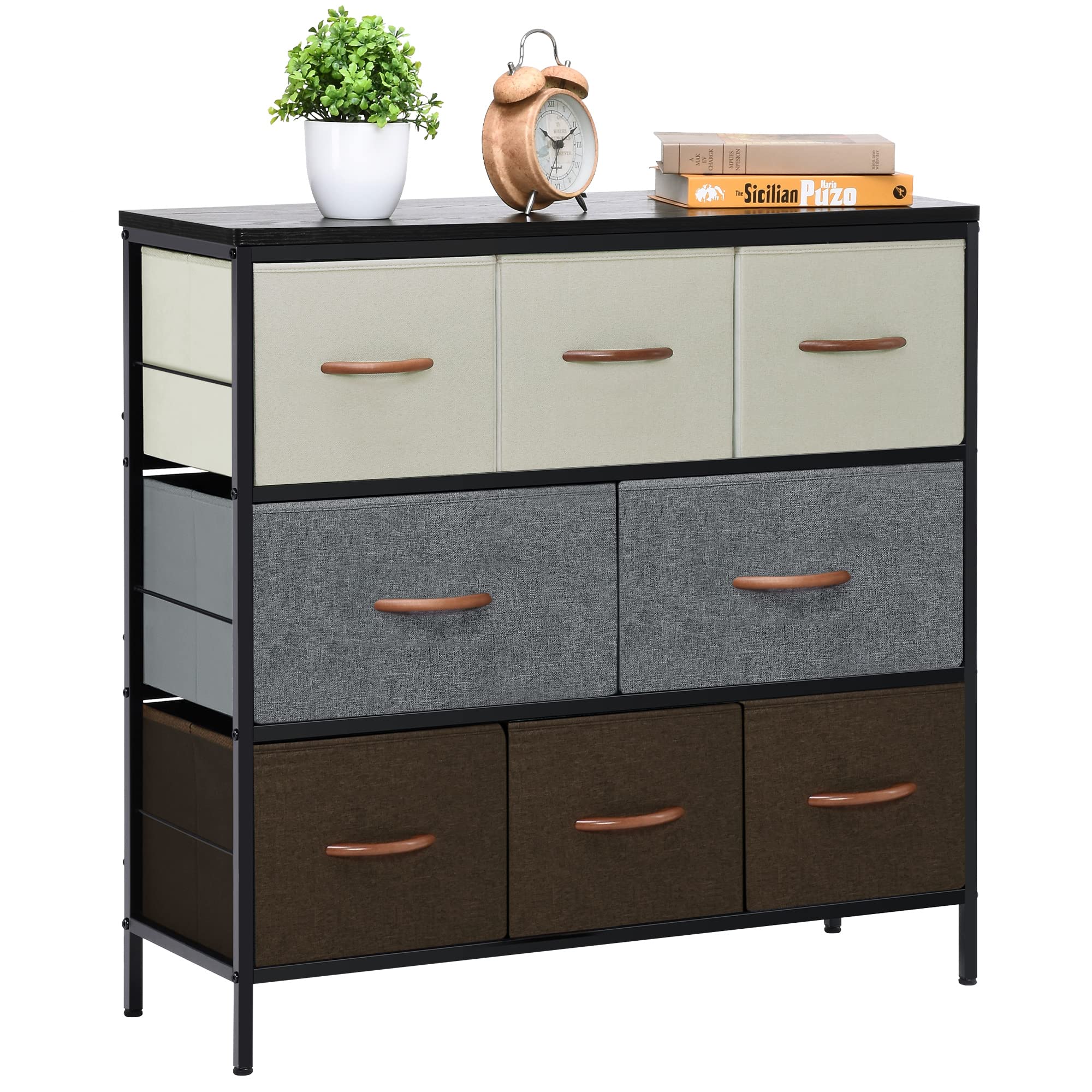 YITAHOME 8-Drawer Fabric Dresser - Storage Chest for Bedroom, Living Room, Hallway, Entryway & Closet - Espresso Finish | Space-Saving Organizer for Clothes, Toys & Home Essentials