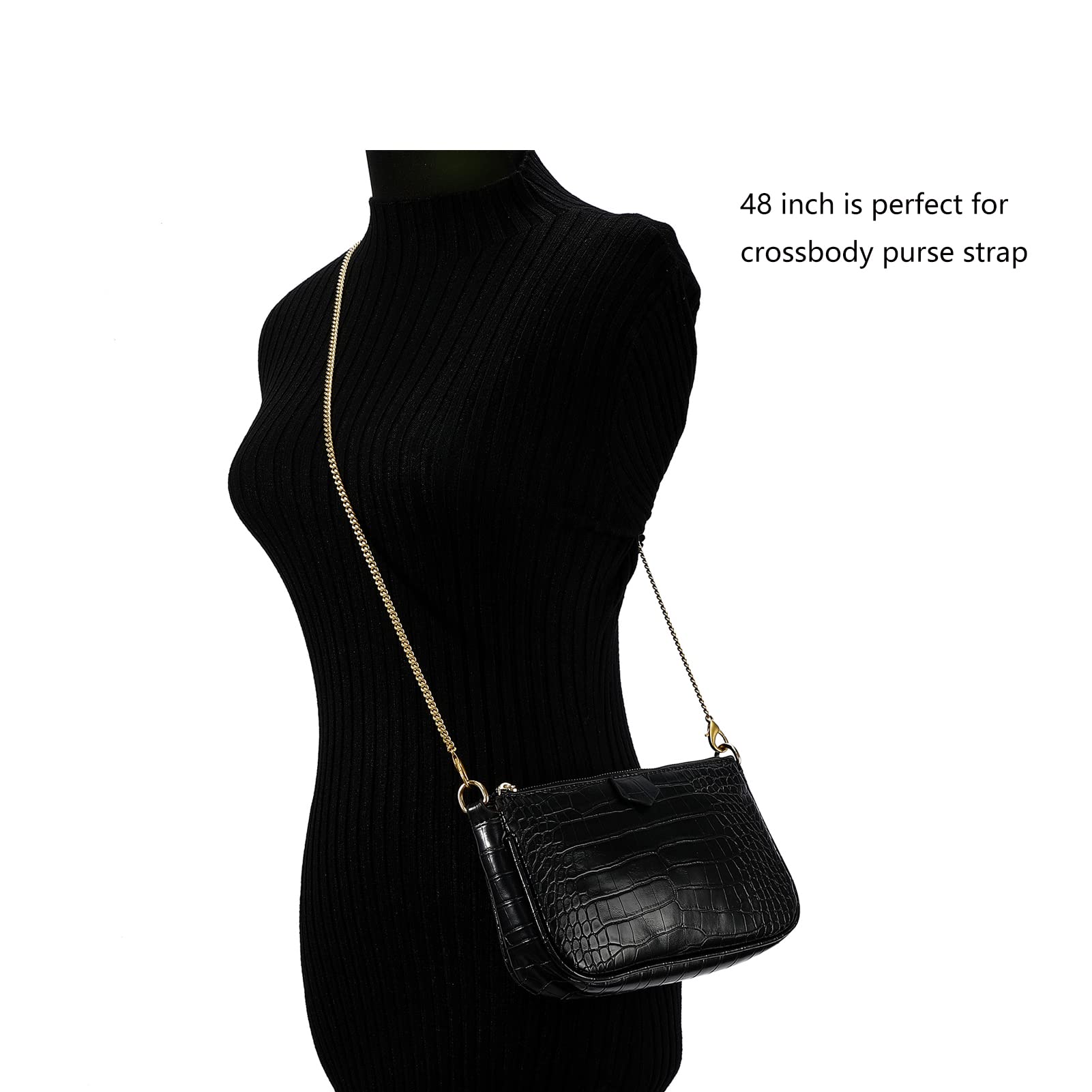 Mini Purse Chain Strap Replacement - 48 Inch Antique Gold Handbag Crossbody Shoulder Strap Accessory for Women's Bags | Perfect for Daily Use, Parties & Travel