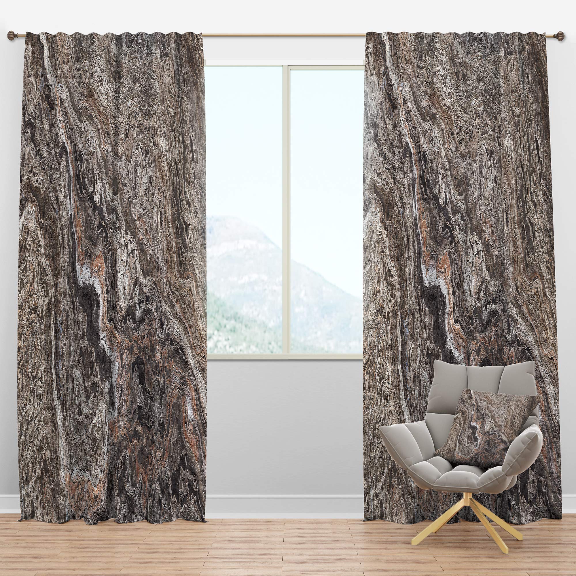 DesignQ Blackout Curtains 'Onyx Travertine Tile' - Thermal Insulated Room Darkening Drapes for Bedroom & Living Room - Single Panel 52x108 Inches - Perfect for Home Theater, Nursery & Light Sleepers