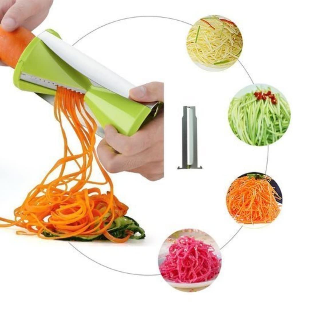 Stainless Steel Spiral Vegetable Slicer - Multi-Purpose Spiralizer for Carrots, Cucumbers, Radishes, Beets & Potatoes | Perfect for Noodles, Salads & Healthy Snacks | Kitchen Gadget for Meal Prep & Vegan Cooking