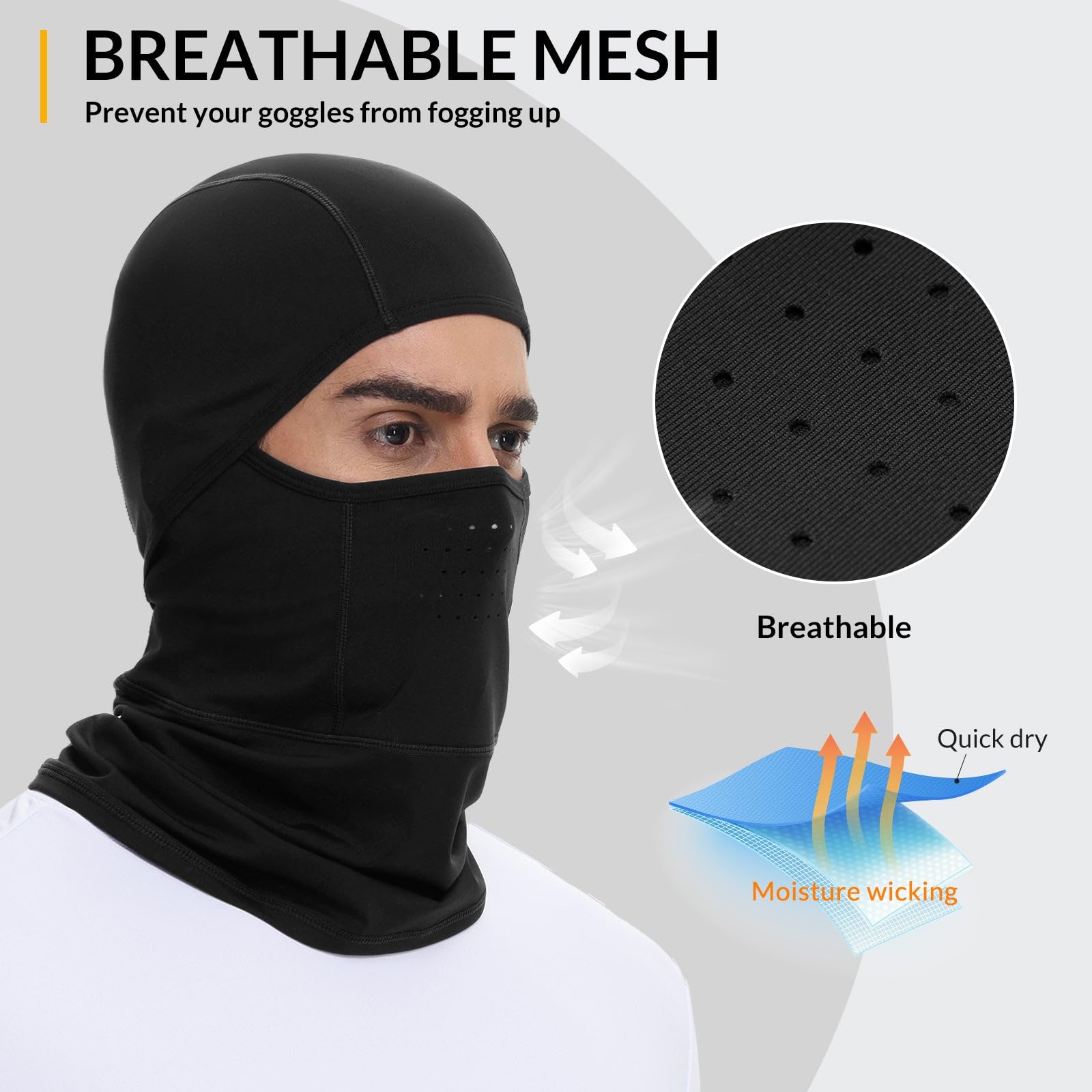 Baleaf Balaclava Face Mask for Men & Women - Full Face Cover Ski Mask for Motorcycle, Snowboard, Skiing - UV Protection & Windproof for Outdoor Sports & Winter Activities