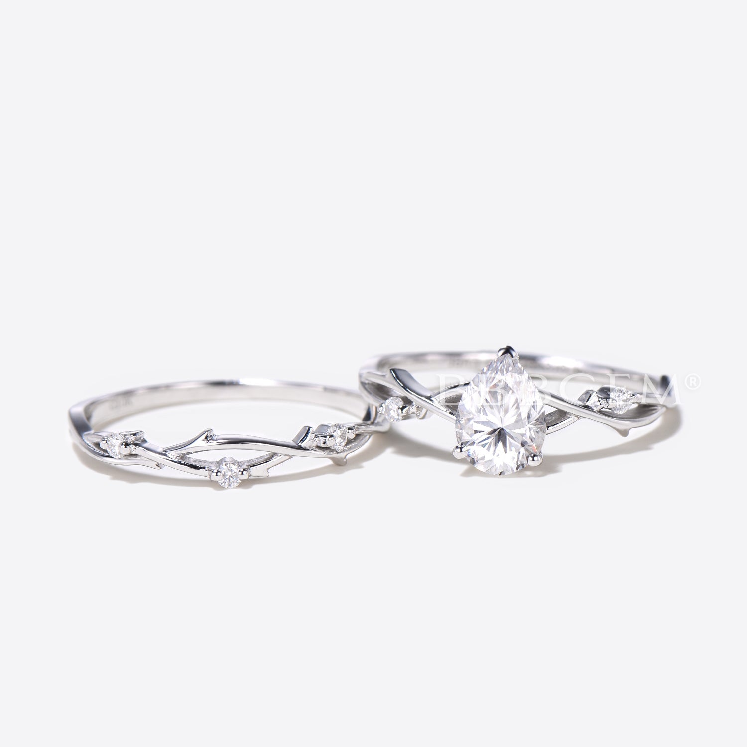 1.25CT Pear Cut Moissanite Engagement Ring Set for Women - Twisted Vine Solitaire Ring in Gold, Perfect for Proposals, Weddings & Anniversary Gifts