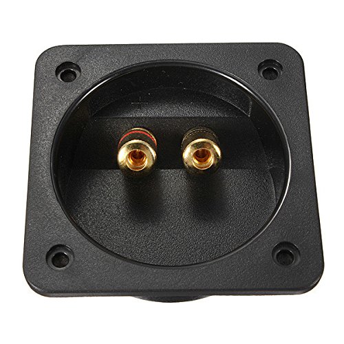 Square Recessed Speaker Junction Box with Gold Binding Posts - Premium Audio Installation Solution for Home Theater & In-Wall Speaker Systems
