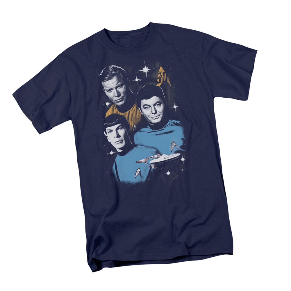 Star Trek 50th Anniversary Kirk Spock Bones Youth T-Shirt | Sci-Fi TV Show Merchandise | Perfect for Cosplay, Conventions & Trekkie Gifts