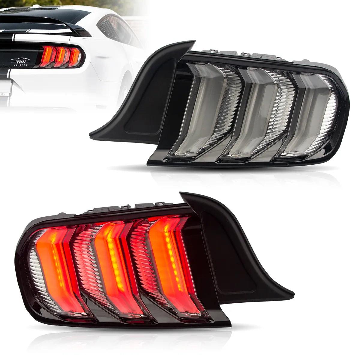 2015-2023 Ford Mustang 6th Gen (S550) LED Tail Lights Assembly with 5 Modes Sequential Turn Signal - Upgrade for Enhanced Visibility & Style | Perfect for Night Driving & Car Shows