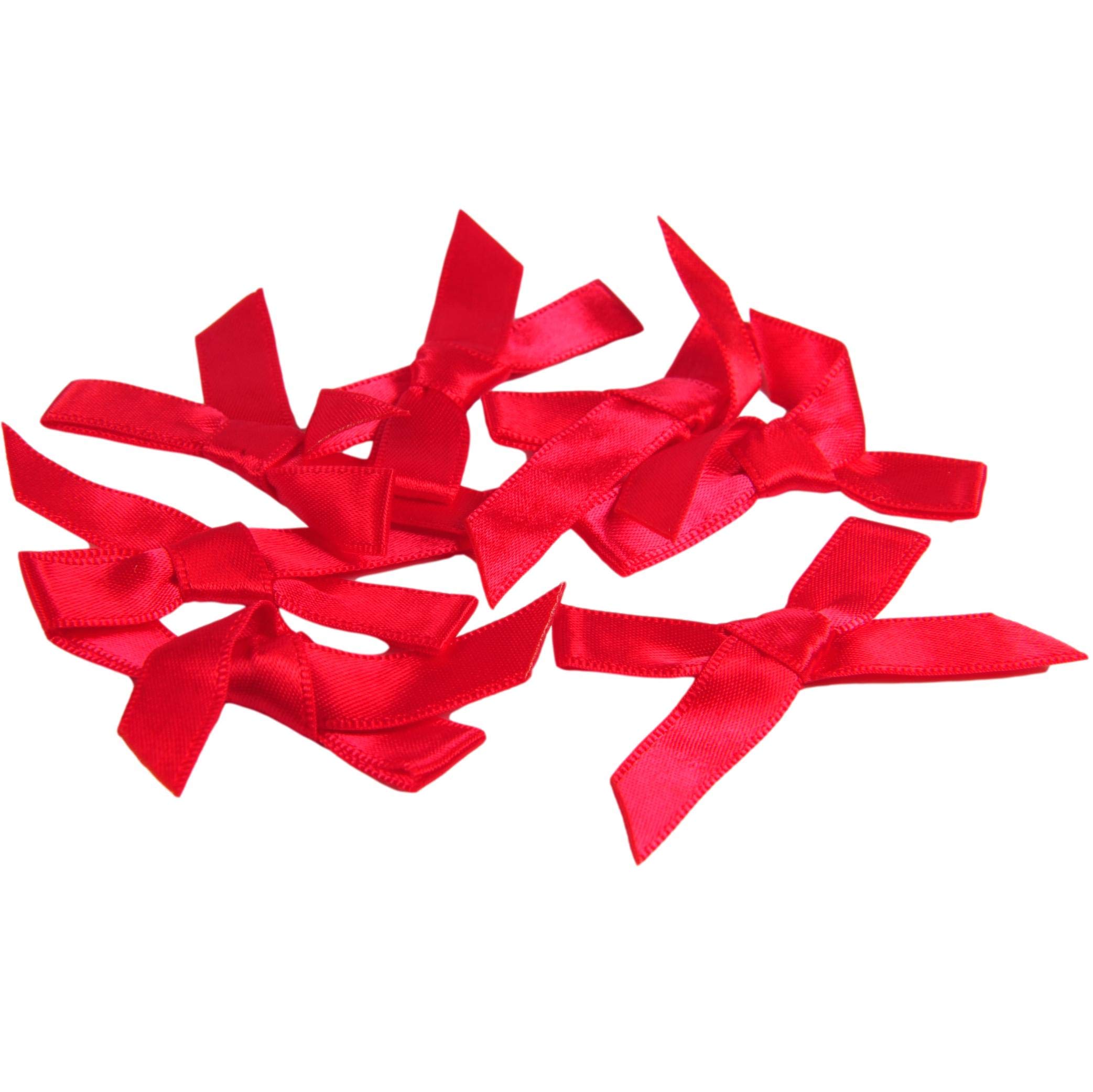 Porcelynne Glamorous Vintage Medium Red Bows - 100pcs Bulk for Lingerie, Headbands, Kids Crafts - Perfect for DIY, Wedding Decor, Hair Accessories & Party Favors