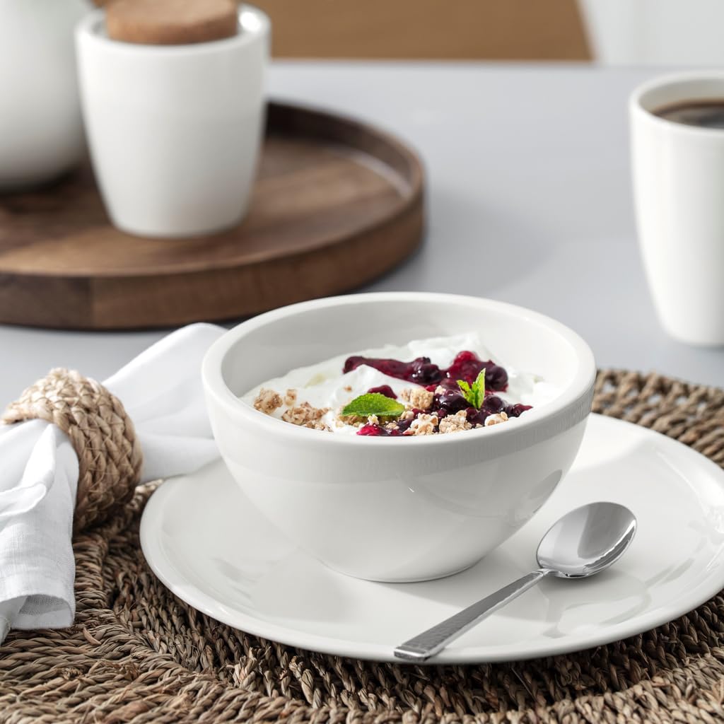 Villeroy & Boch Artesano Original 16-Piece Dinnerware Set for 4 - Premium German Porcelain Plates & Bowls | Microwave & Dishwasher Safe White Dinnerware | Perfect for Family Dining, Dinner Parties & Restaurant Use