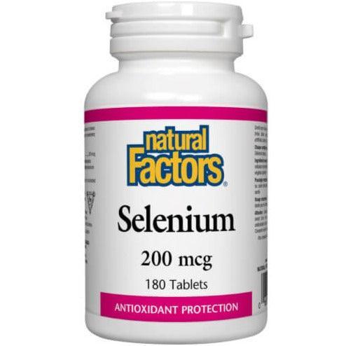 Natural Factors Selenium 200mcg Supplement - 180 Tablets for Immune Support & Thyroid Health | Antioxidant Boost for Men & Women | Daily Wellness & Detox Aid