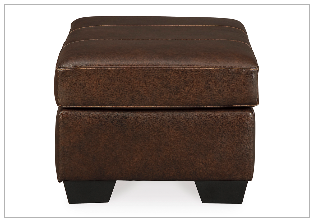 Gio Italia Mayan Series Leather Ottoman - Gray & Chocolate Brown Footstool, Storage Bench | Perfect for Living Room, Bedroom & Home Decor