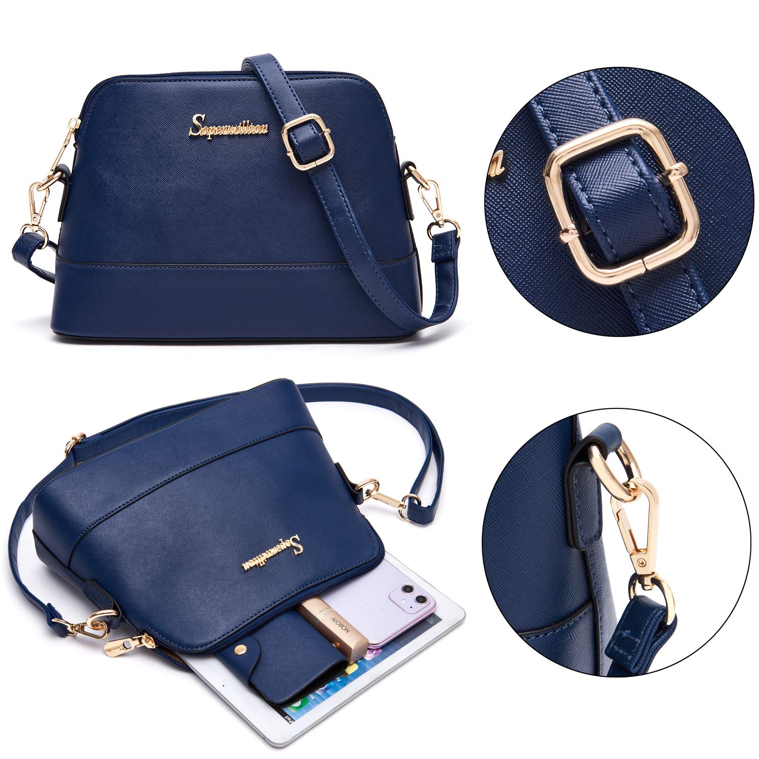 Soperwillton Women's 5-Piece Handbag Set - Tote, Shoulder Bag, Top Handle Satchel & Wallet - Stylish Purse Collection for Work, Travel & Everyday Use