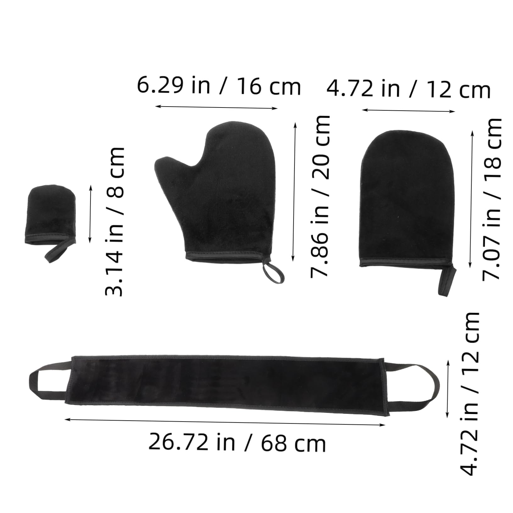 Self Tanning Mitt Gloves - 2 Pack Flocked Tan Applicator Mitts for Sunless Tanning Lotion, Back & Body - Soft & Streak-Free Fake Tan Application for Smooth, Even Tan at Home